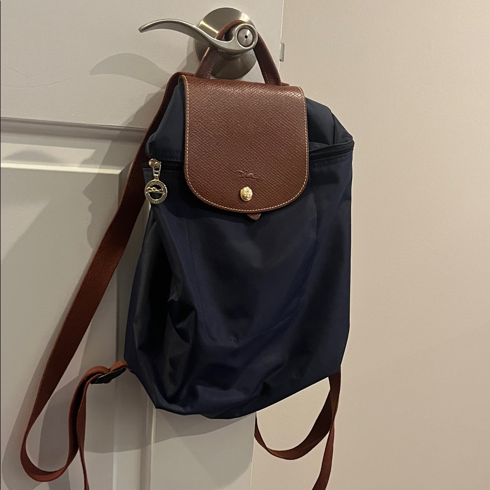 Navy Longchamp Le Pliage Backpack
